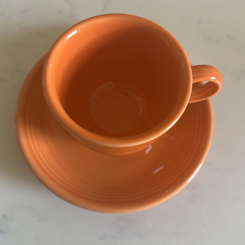 Fiestaware Orange Tea Cup and Saucer Set